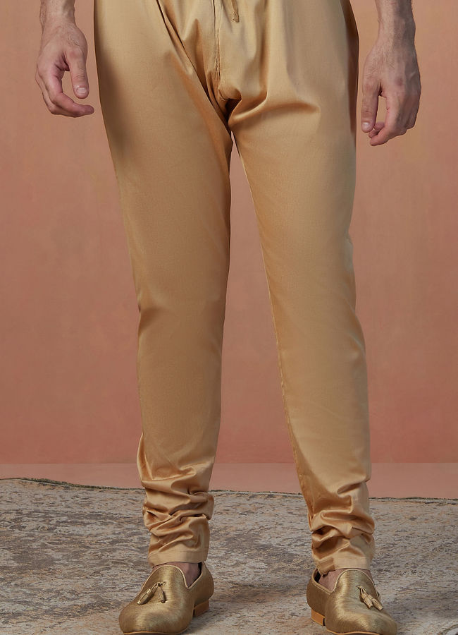 Manyavar Men Pista Self Booti Kurta Pajama