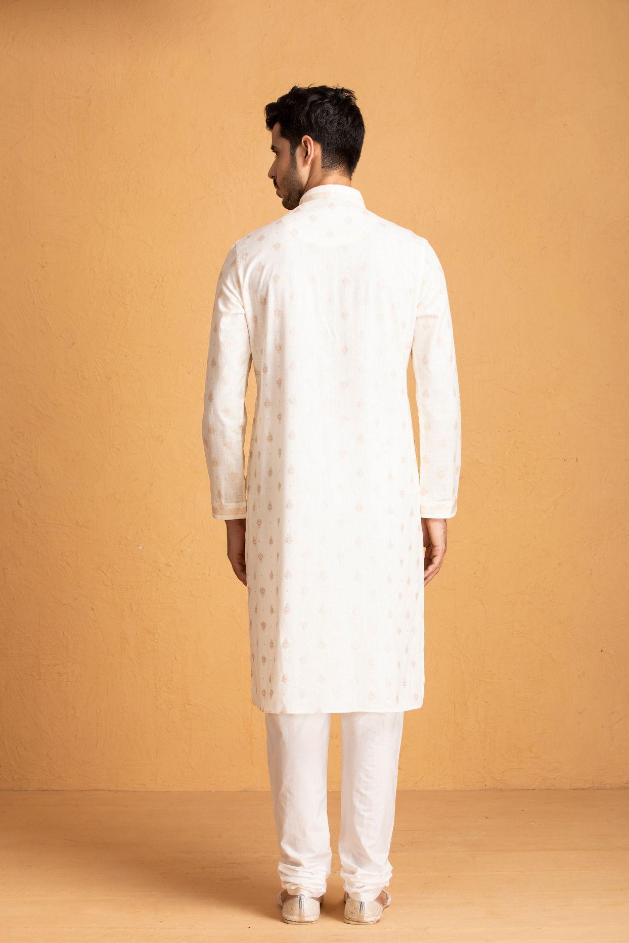 Manyavar Men Light Colored Self Design Kurta Set