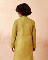 Manyavar Boys Boys Yellow Jacquard Kurta Set