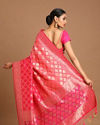 alt message - Mohey Women Enchanting Rani Pink Saree image number 2