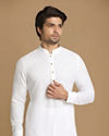 alt message - Manyavar Men Summer Essential White Kurta image number 0