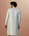 Manyavar Men Light Cream Self Design Sherwani