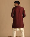 Manyavar Men Smart Fit Maroon Indo Western