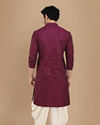 Manyavar Men Wine Self Design Kurta
