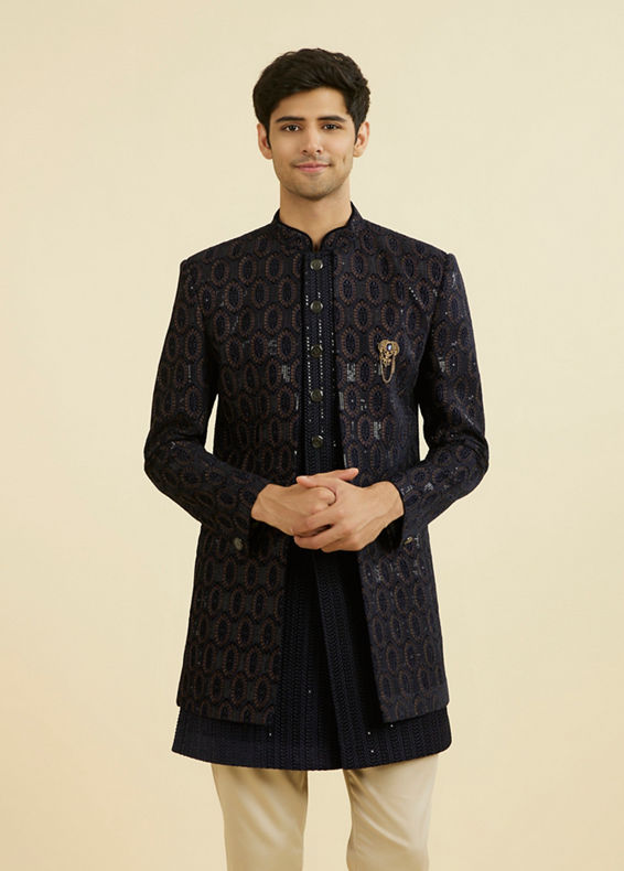 Manyavar Men Midnight Velvet Indo Western