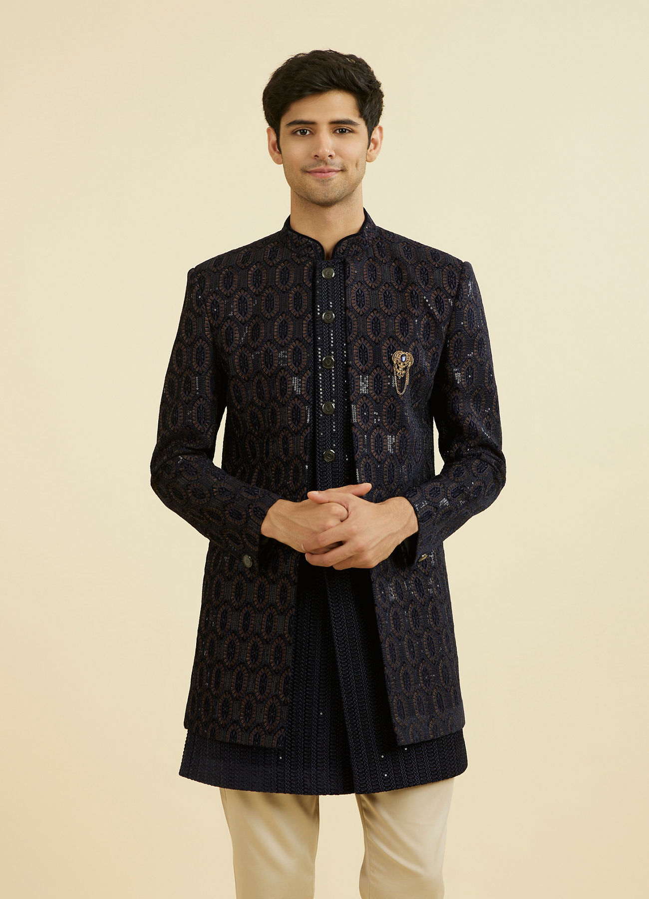 Manyavar Men Midnight Velvet Indo Western