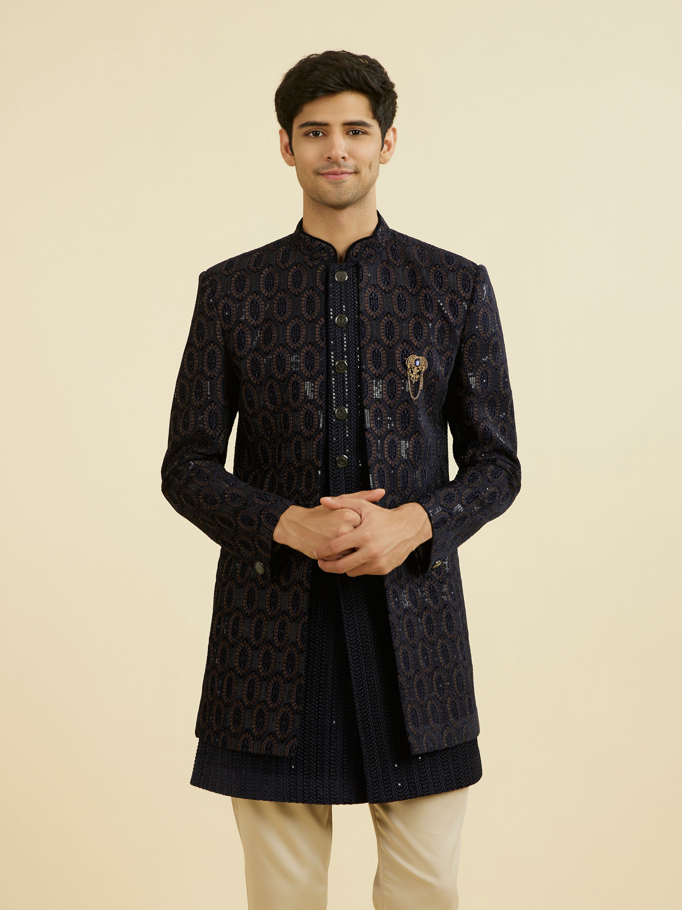Manyavar Men Midnight Velvet Indo Western