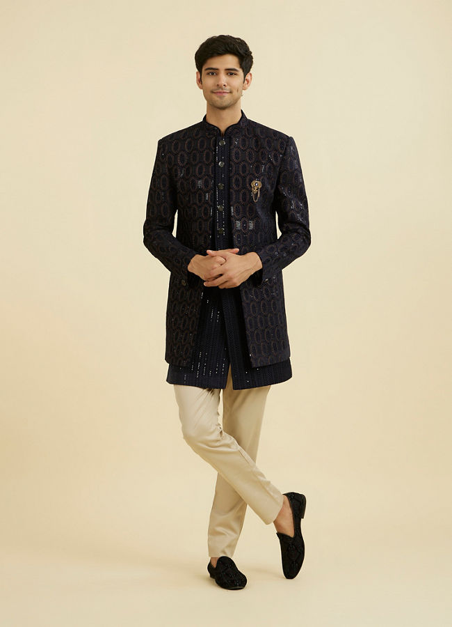 Manyavar Men Midnight Velvet Indo Western