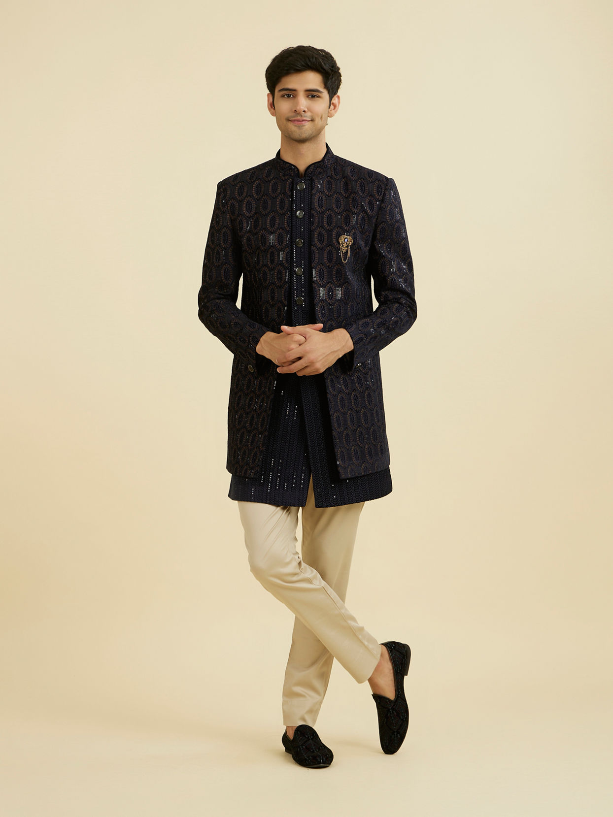 Manyavar Men Midnight Velvet Indo Western