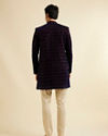 Manyavar Men Dark Blue Velvet Enchanting Ensemble Indo Western