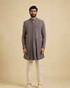 Manyavar Men Serene Blue Viscose Indo Western