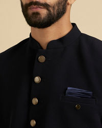 Manyavar Men Beaming Dark Blue Indo Western