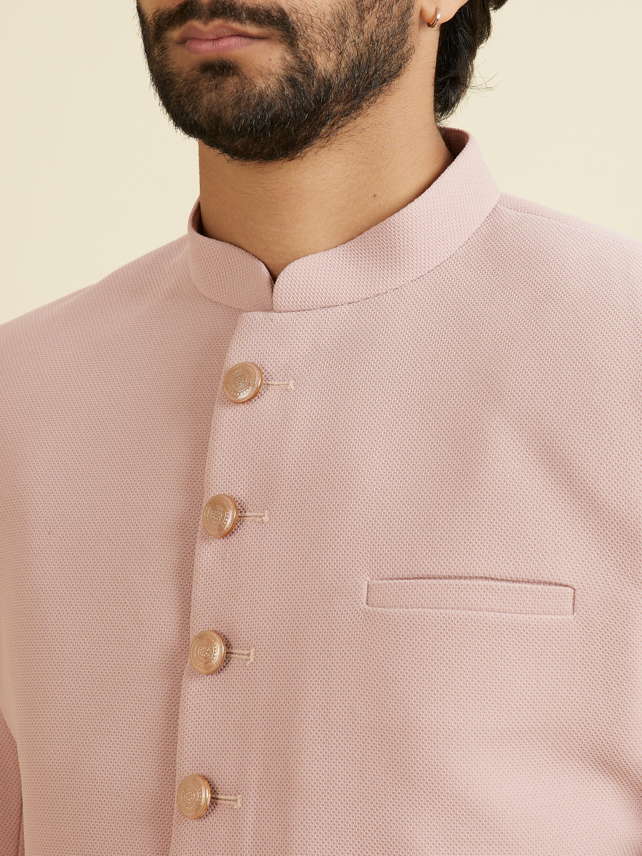 Manyavar Men Dusty Pink Celebration Delight Indo Western
