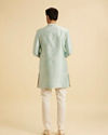 Manyavar Men Blue Brocade Ceremony Extravagance Indo Western