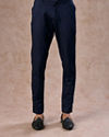 Manyavar Men Regal Blue Brocade Indo Western