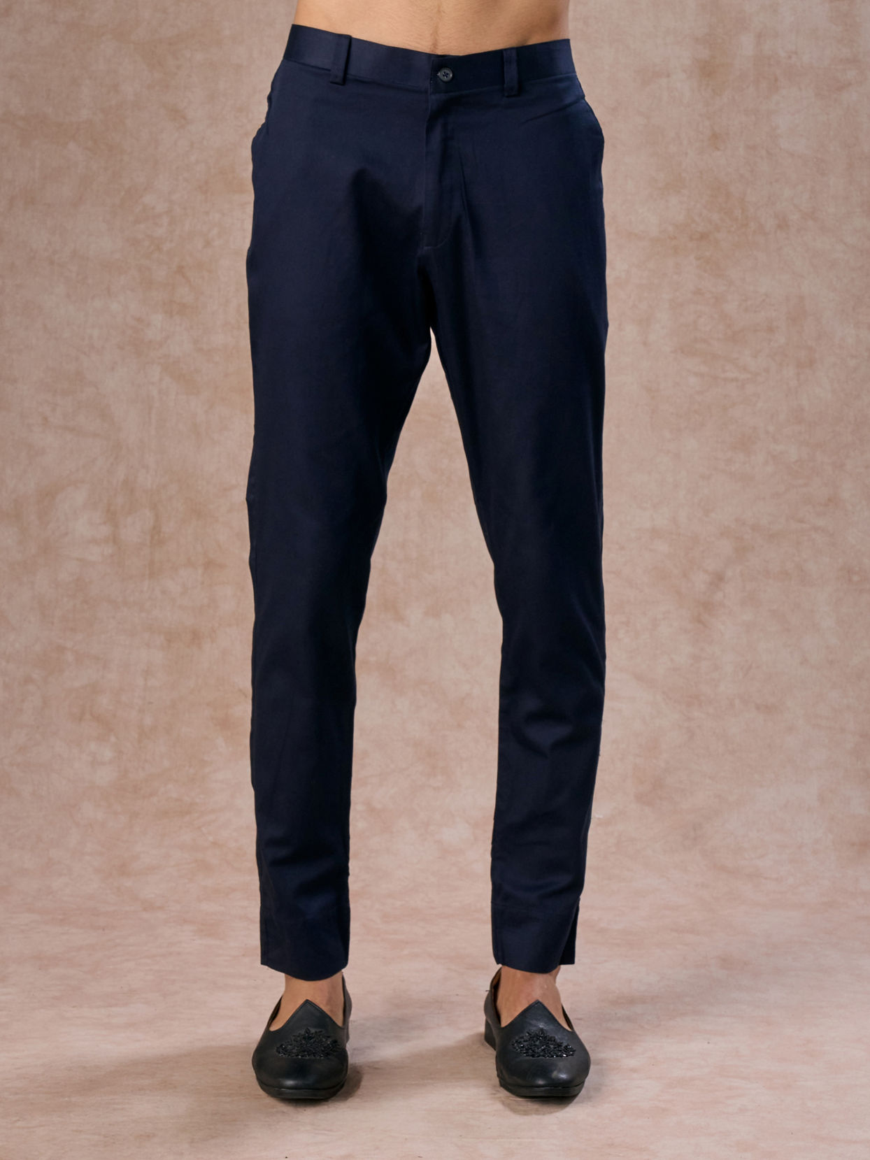 Manyavar Men Regal Blue Brocade Indo Western