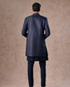 Manyavar Men Regal Blue Brocade Indo Western