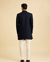 Manyavar Men Royal Blue Velvet Splendor Indo Western