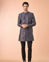 Manyavar Men Splendid Sapphire Brocade Indo Western