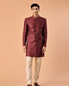 Manyavar Men Maroon Majesty Indo Western