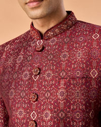Manyavar Men Maroon Majesty Indo Western