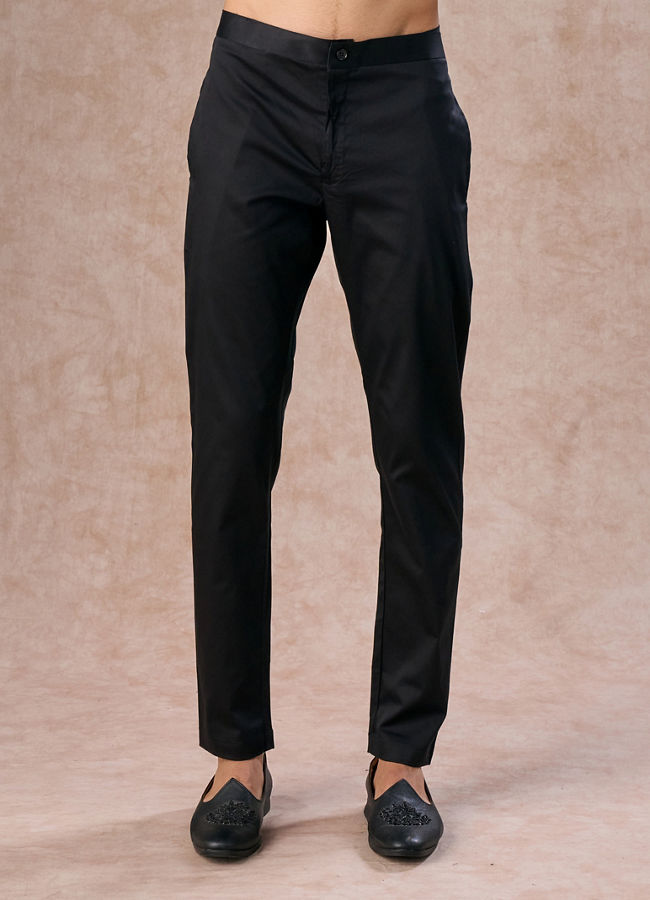 Manyavar Men Dazzling Dark Blue Velvet Indo Western