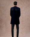 Manyavar Men Dazzling Dark Blue Velvet Indo Western