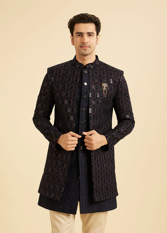 Manyavar Men Midnight Velvet Indo Western