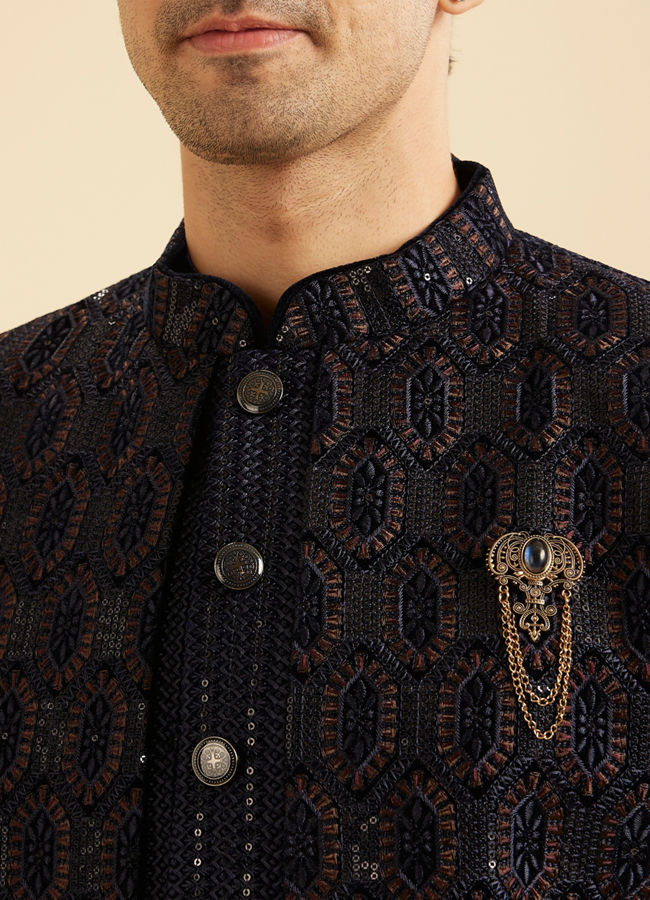 Manyavar Men Midnight Velvet Indo Western