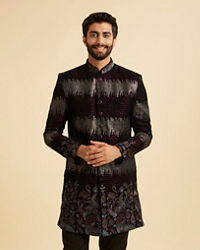 Manyavar Men Regal Wine Velvet Indo Western