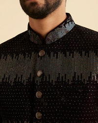 Manyavar Men Regal Wine Velvet Indo Western