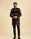 Manyavar Men Regal Wine Velvet Indo Western