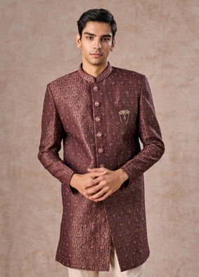 Manyavar Men Regal Radiance Brown Indo Western