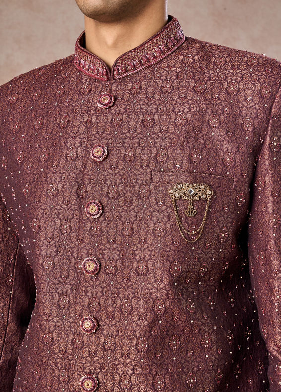 Manyavar Men Regal Radiance Brown Indo Western