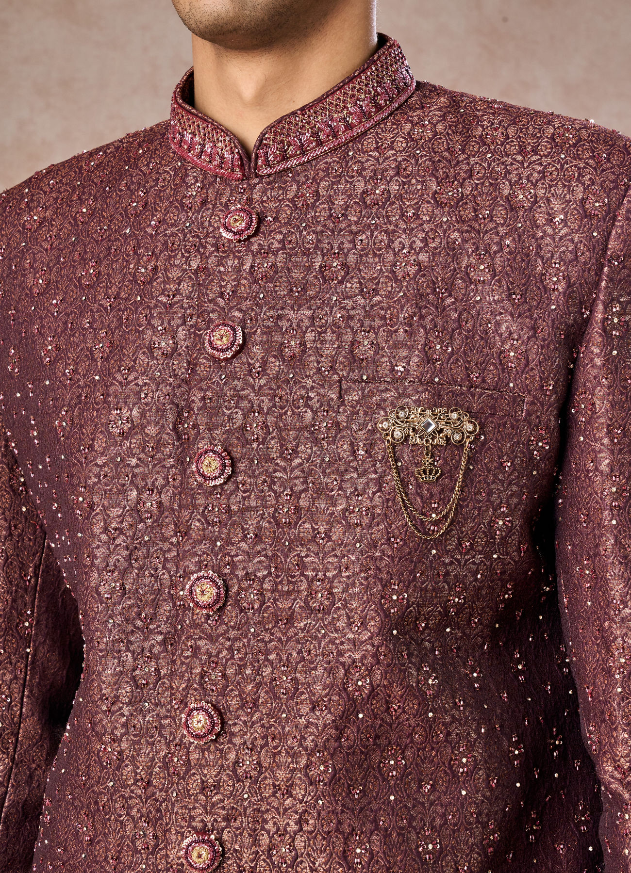 Manyavar Men Regal Radiance Brown Indo Western
