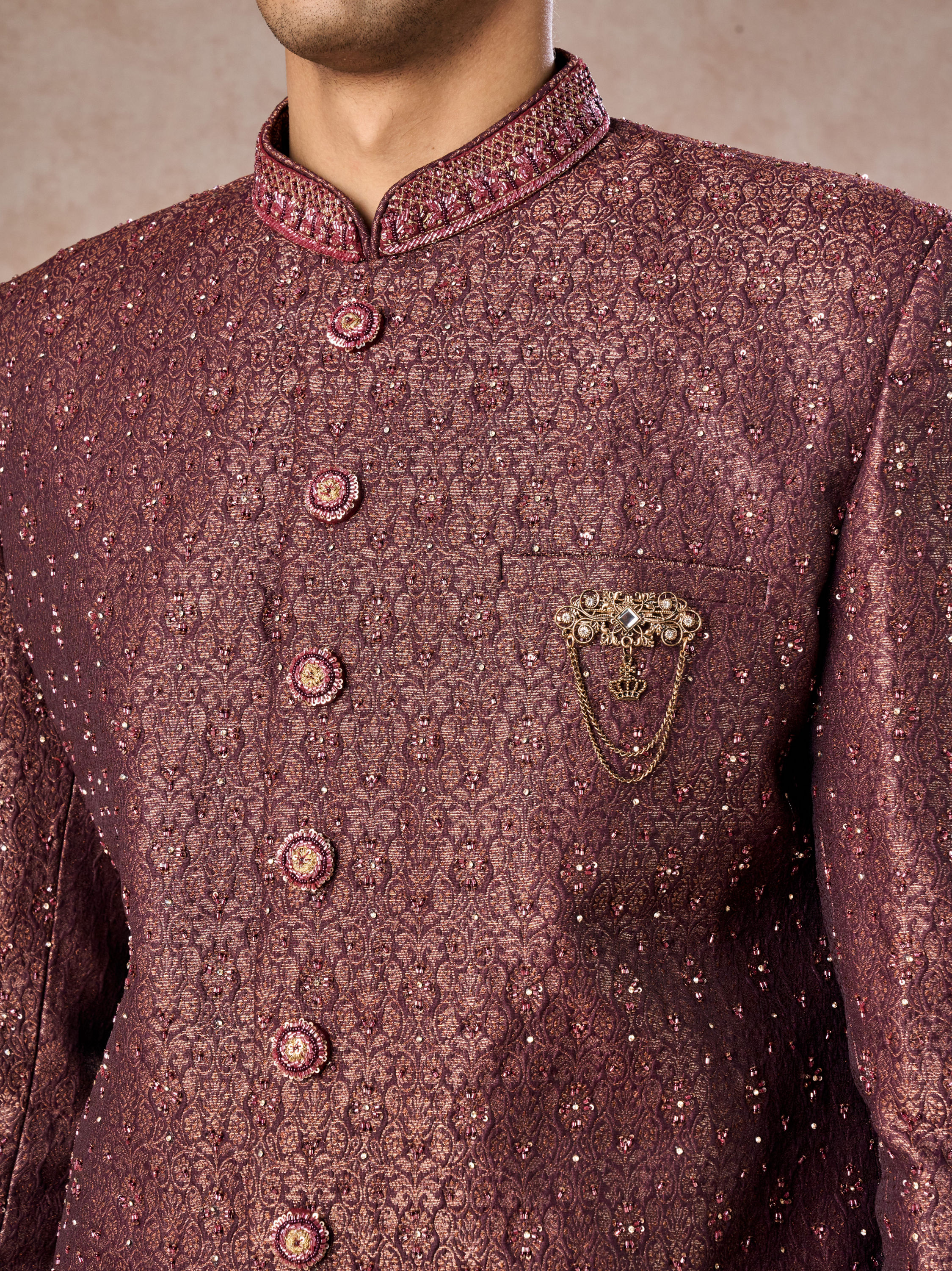 Manyavar Men Regal Radiance Brown Indo Western