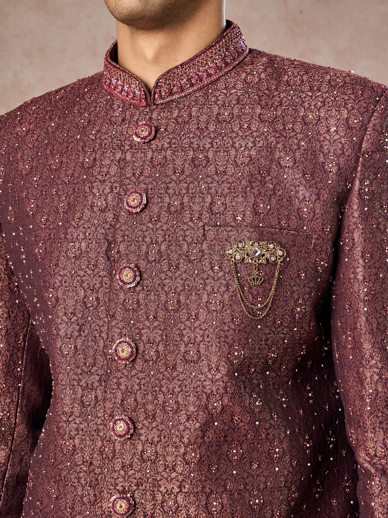 Manyavar Men Regal Radiance Brown Indo Western