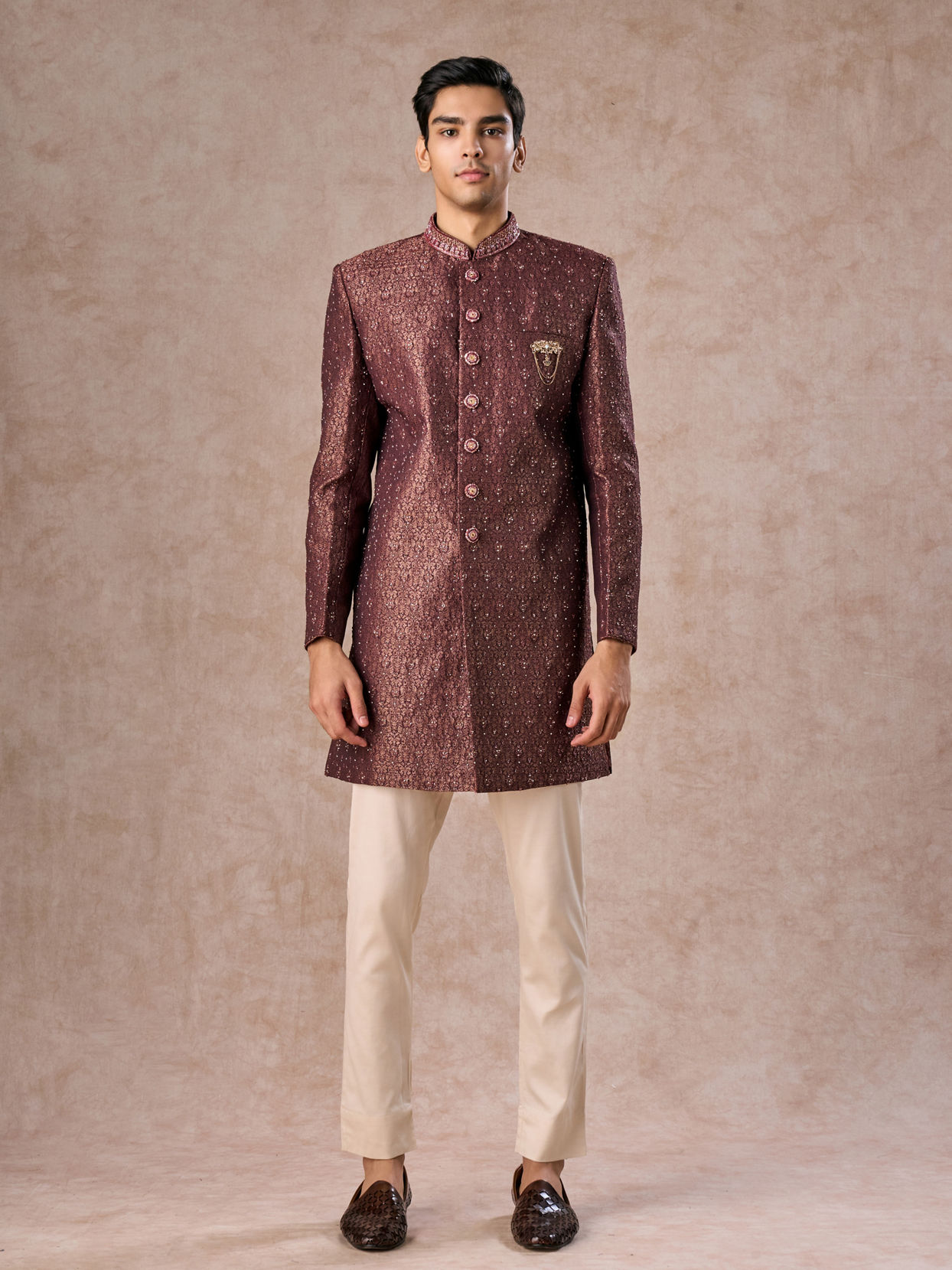 Manyavar Men Regal Radiance Brown Indo Western