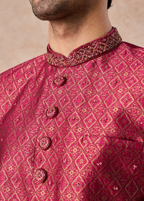 Manyavar Men Rani Pink Brilliance Indo Western