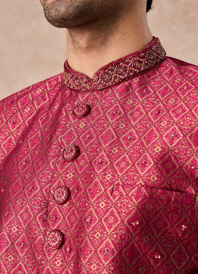 Manyavar Men Rani Pink Brilliance Indo Western