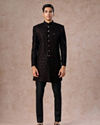 Manyavar Men Black Velvet Charm Indo Western