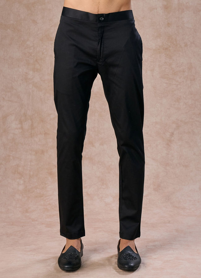 Manyavar Men Black Velvet Charm Indo Western