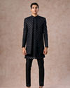 Manyavar Men Elegant Black Velvet Indo Western