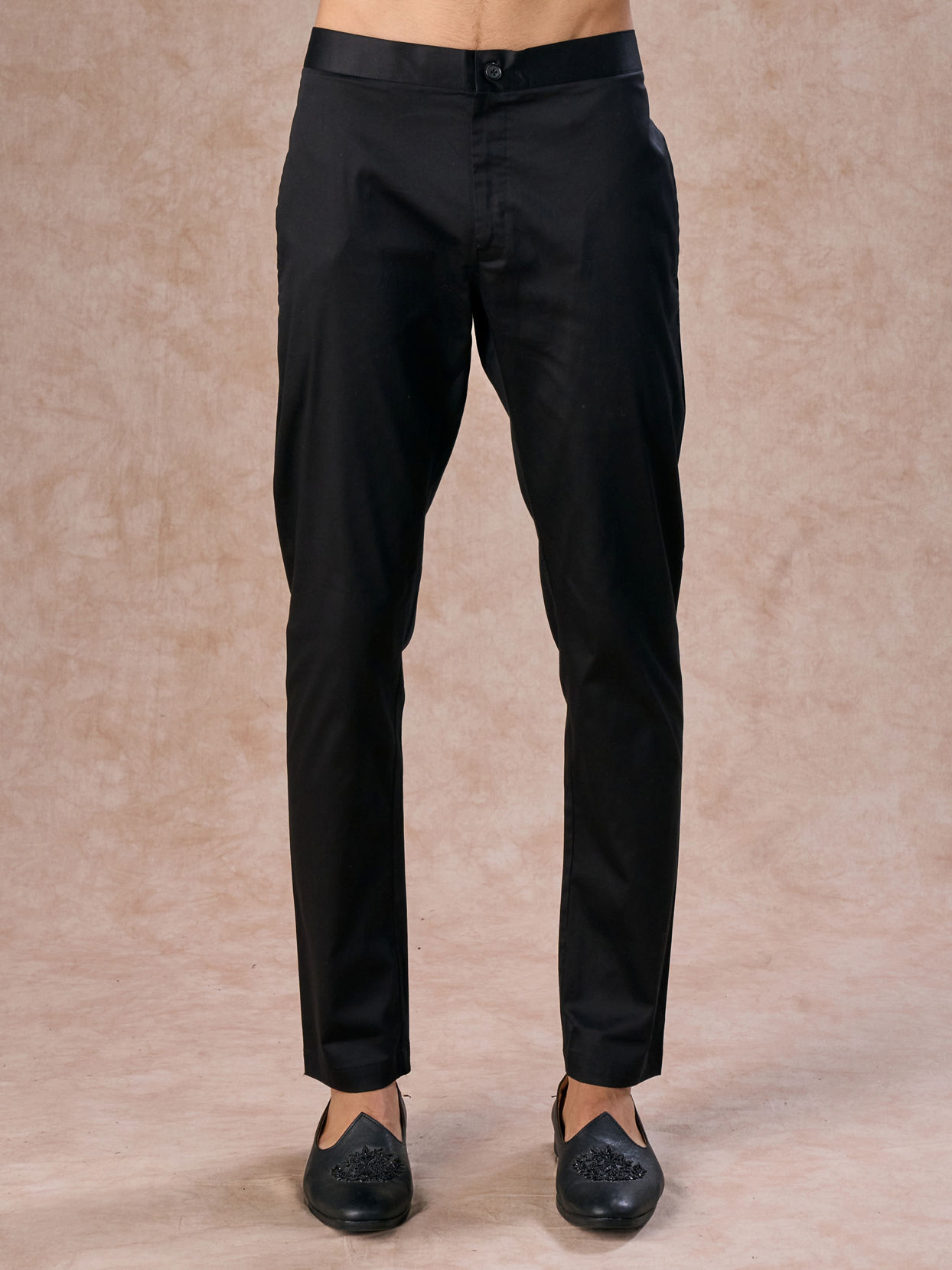 Manyavar Men Elegant Black Velvet Indo Western