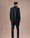 Manyavar Men Elegant Black Velvet Indo Western