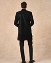 Manyavar Men Black Velvet Indo Western with Embroidery