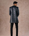 Manyavar Men Olive Green Velvet Grandeur Indo Western