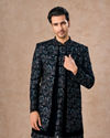 Manyavar Men Velvety Delight Dark Blue Indo Western