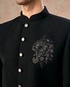 Manyavar Men Black Achkan Indo Western Set