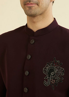 Manyavar Men Majestic Purple Elegance Indo Western